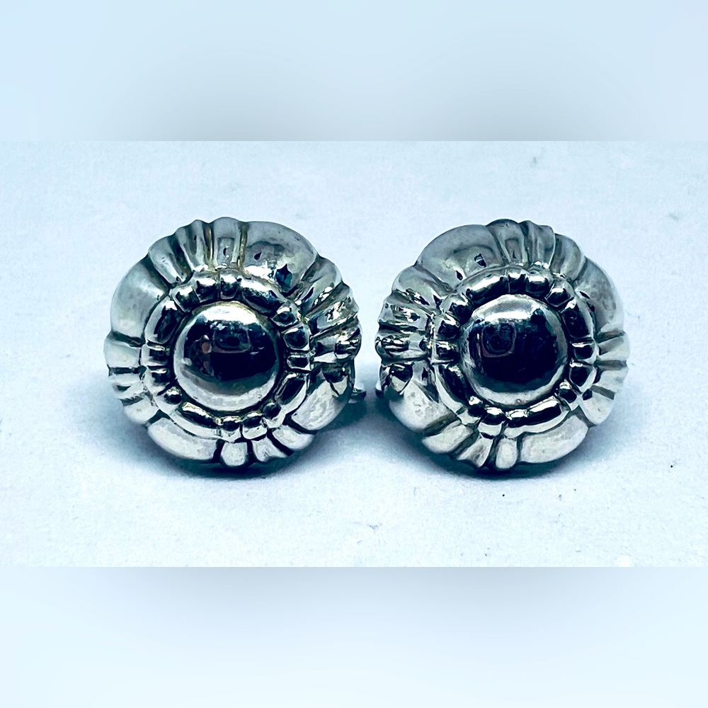 VINTAGE GEORG JENSEN 925 STERLING SILVER SCREW BACK EARRING #31 DENMARK